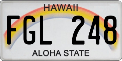 HI license plate FGL248