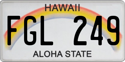 HI license plate FGL249