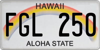 HI license plate FGL250