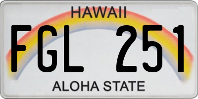 HI license plate FGL251