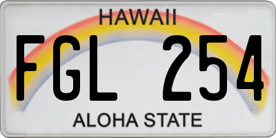 HI license plate FGL254