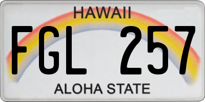 HI license plate FGL257