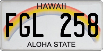 HI license plate FGL258