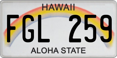 HI license plate FGL259