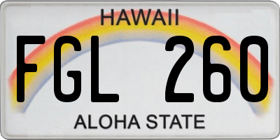 HI license plate FGL260
