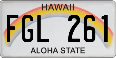 HI license plate FGL261