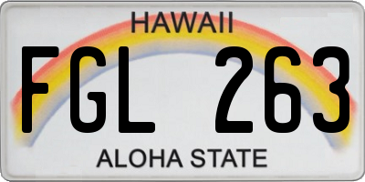 HI license plate FGL263