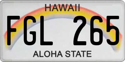 HI license plate FGL265