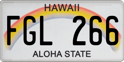 HI license plate FGL266