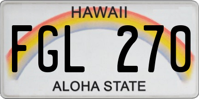 HI license plate FGL270