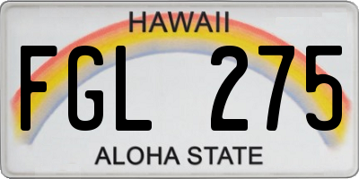 HI license plate FGL275