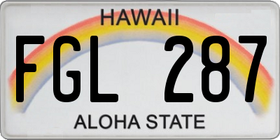 HI license plate FGL287