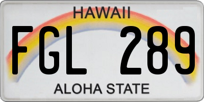 HI license plate FGL289