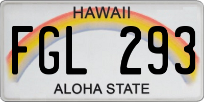 HI license plate FGL293