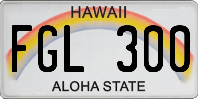 HI license plate FGL300