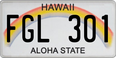 HI license plate FGL301