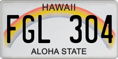 HI license plate FGL304