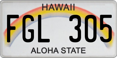 HI license plate FGL305