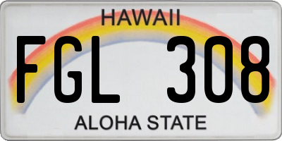 HI license plate FGL308