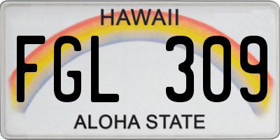 HI license plate FGL309