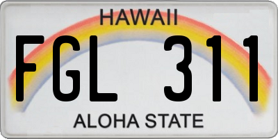 HI license plate FGL311
