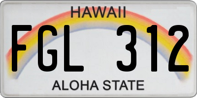 HI license plate FGL312