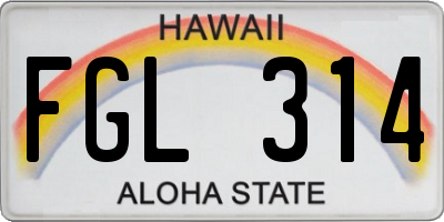 HI license plate FGL314
