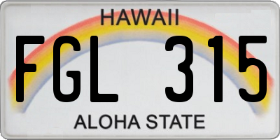 HI license plate FGL315