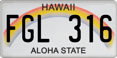 HI license plate FGL316