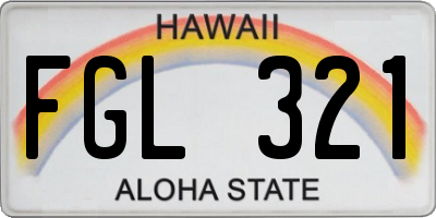 HI license plate FGL321