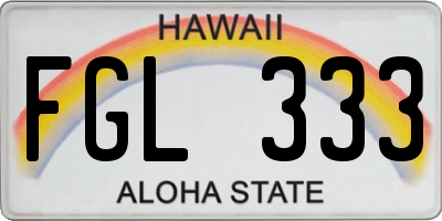HI license plate FGL333