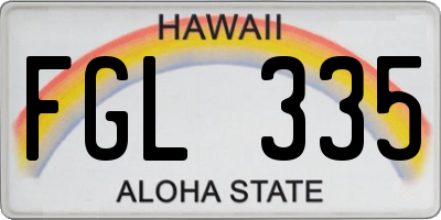 HI license plate FGL335