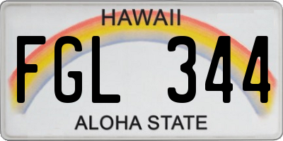 HI license plate FGL344