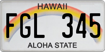 HI license plate FGL345