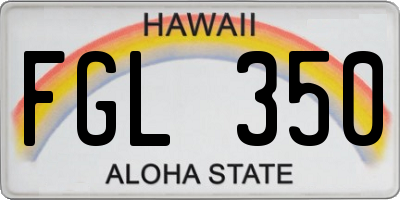 HI license plate FGL350
