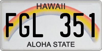 HI license plate FGL351