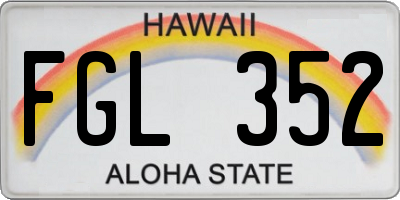 HI license plate FGL352