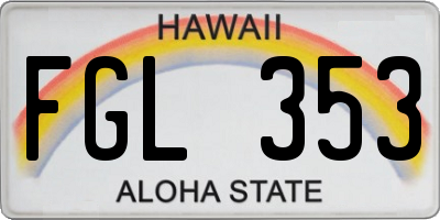 HI license plate FGL353