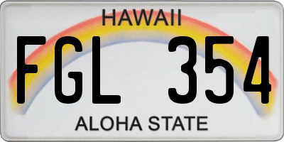 HI license plate FGL354