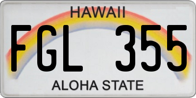 HI license plate FGL355