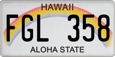 HI license plate FGL358