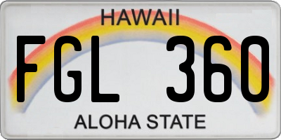 HI license plate FGL360