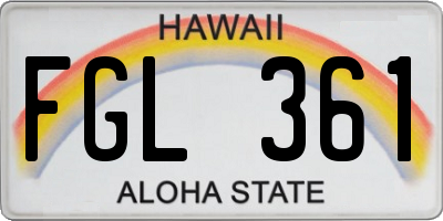 HI license plate FGL361