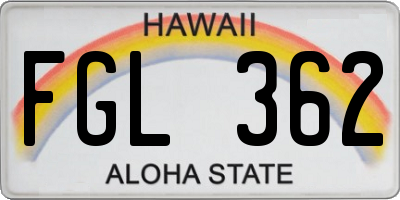 HI license plate FGL362