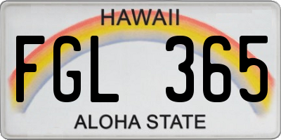 HI license plate FGL365