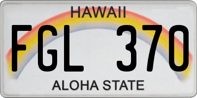 HI license plate FGL370