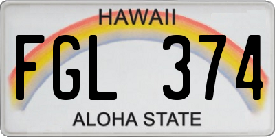 HI license plate FGL374