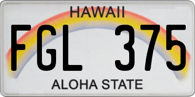 HI license plate FGL375