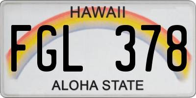 HI license plate FGL378