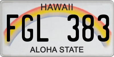 HI license plate FGL383